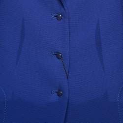 Emporio Armani Blue Textured Crepe Button Detail Blazer M