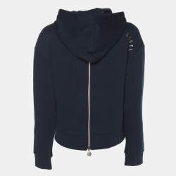 مملوكة مسبقًا Emporio Armani Navy Blue Jersey Logo Print Hoodie S