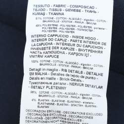 Pre Owned Emporio Armani Navy Blue Jersey Logo Embroidered Hoodie M
