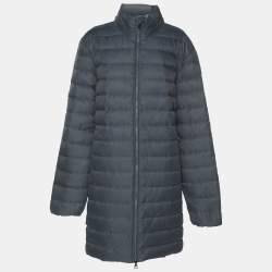 Emporio Armani Grey Quilted Nylon Zip Up Jacket M