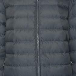Emporio Armani Grey Quilted Nylon Zip Up Jacket M