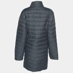 Emporio Armani Grey Quilted Nylon Zip Up Jacket M