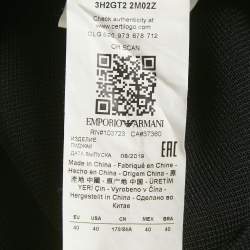 Pre Owned Emporio Armani Black Knit Double Breasted Blazer S