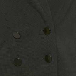 Pre Owned Emporio Armani Black Knit Double Breasted Blazer S