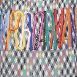 مملوكة مسبقًا Emporio Armani Black Geometric Print Silk Embroidered Top M