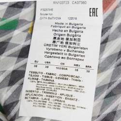 مملوكة مسبقًا Emporio Armani Black Geometric Print Silk Embroidered Top M