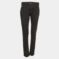 Pre Owned Emporio Armani Black Denim Skinny Jeans M/Waist 29"