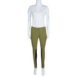 Pre Owned Emporio Armani Green Paneled Trousers M