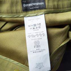 Pre Owned Emporio Armani Green Paneled Trousers M