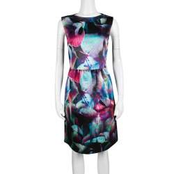 Pre Owned Emporio Armani Multicolor Digital Floral Print Sleeveless Dress M