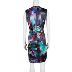 Pre Owned Emporio Armani Multicolor Digital Floral Print Sleeveless Dress M