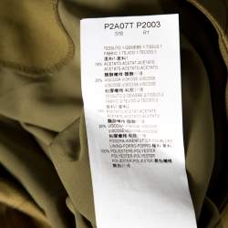 Pre Owned Emporio Armani Olive Green Flutter Front Long Sleeve Tunic Dress L