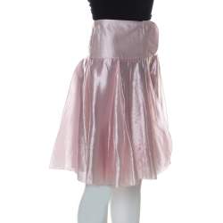Pre Owned Emporio Armani Metallic Pink Short Flared Skirt M