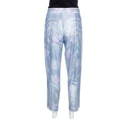 Pre Owned Emporio Armani Elite Blue Crystal Embellished Trousers S