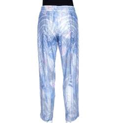 Pre Owned Emporio Armani Elite Blue Crystal Embellished Trousers S