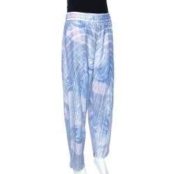 Pre Owned Emporio Armani Elite Blue Crystal Embellished Trousers S