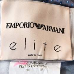 Pre Owned Emporio Armani Elite Blue Crystal Embellished Trousers S