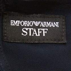 Pre Owned Emporio Armani Navy Blue Silk Blouse S