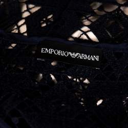 Pre Owned فستان إمبوريو أرماني دانتيل جيبير أزرق كحلي مقاس متوسط - ميديوم