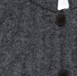 Pre Owned Emporio Armani Grey Wool Pleated Cape Jacket L