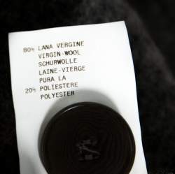 Pre Owned Emporio Armani Grey Wool Pleated Cape Jacket L