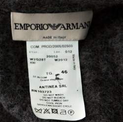 Pre Owned Emporio Armani Grey Wool Pleated Cape Jacket L