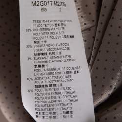 Pre Owned Emporio Armani Beige Textured Crepe Button Front Stand Collar Blazer M