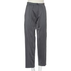 Pre Owned Emporio Armani Grey Knit Tailored Pants S