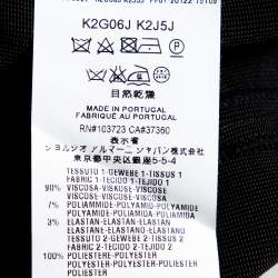 Pre Owned Emporio Armani Black Knit Pleated Trim Double Breasted Blazer M