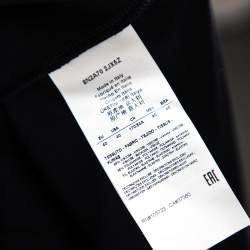 Pre Owned Emporio Armani Navy Blue Stretch Knit Flared Dress S