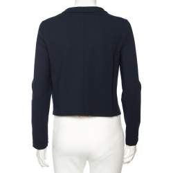 Pre Owned Emporio Armani Navy Blue Jersey Button Front Cardigan S