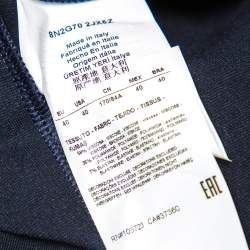 Pre Owned Emporio Armani Navy Blue Jersey Button Front Cardigan S