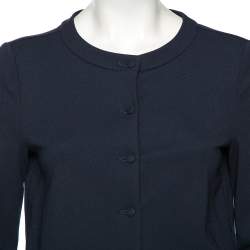 Pre Owned Emporio Armani Navy Blue Jersey Button Front Cardigan S