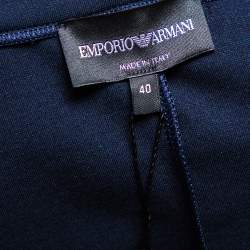 Pre Owned Emporio Armani Navy Blue Jersey Button Front Cardigan S