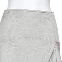 Pre Owned Emporio Armani Grey Linen Maxi Skirt M