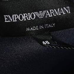 Pre Owned Emporio Armani Navy Blue Knit Bow Detail Sleeveless Top L