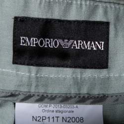 Pre Owned Emporio Armani Light Green Linen & Silk Trousers S