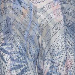 Pre Owned Emporio Armani Lavender Mesh Beaded Embellished Trouser M