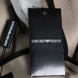 Pre Owned Emporio Armani Light Olive Knit Scuba Flared Skirt S