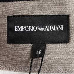 Pre Owned Emporio Armani Light Olive Knit Scuba Flared Skirt S