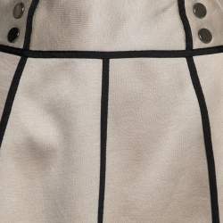 Pre Owned Emporio Armani Light Olive Knit Scuba Flared Skirt S