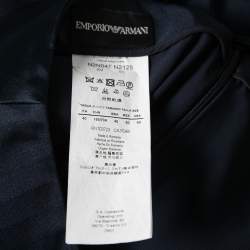 Pre Owned Emporio Armani Navy Blue Satin Short Skirt S