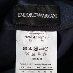 Pre Owned Emporio Armani Navy Blue Satin Short Skirt S