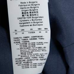 Pre Owned Emporio Armani Blue Embroidered Tweed Single-Breasted Blazer M