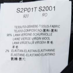 Pre Owned Emporio Armani Navy Blue Wool Pleated Waistband Detail Tapered Trousers S