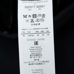 Pre Owned Emporio Armani Navy Blue Wool Pleated Waistband Detail Tapered Trousers S