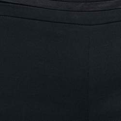 Pre Owned Emporio Armani Navy Blue Wool Pleated Waistband Detail Tapered Trousers S