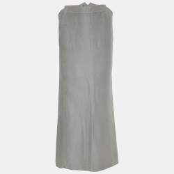 Pre Owned Emporio Armani Grey Jacquard Maxi Skirt M