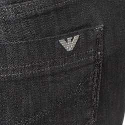 Pre Owned Emporio Armani Black Denim Sequined Pocket Detail Dakota Jeans M Waist 29"