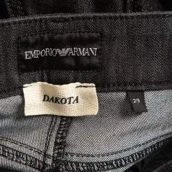 Pre Owned Emporio Armani Black Denim Sequined Pocket Detail Dakota Jeans M Waist 29"